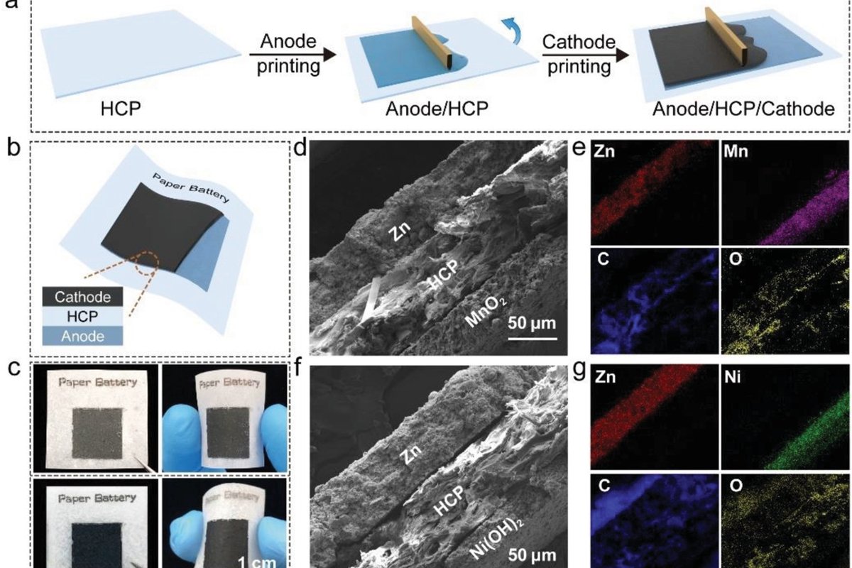 Ученые создали батареи на бумажной основе, способные разлагаться за месяц