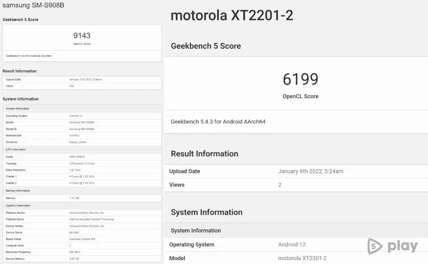 Exynos 2200 превосходит Snapdragon 8 Gen 1 по мощности встроенного GPU
