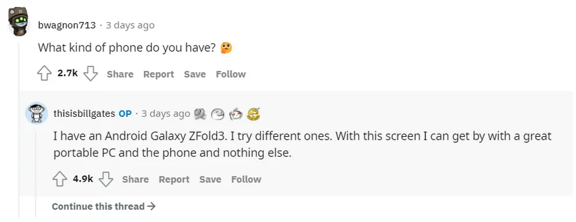 Билл Гейтс рассказал, каким смартфоном пользуется