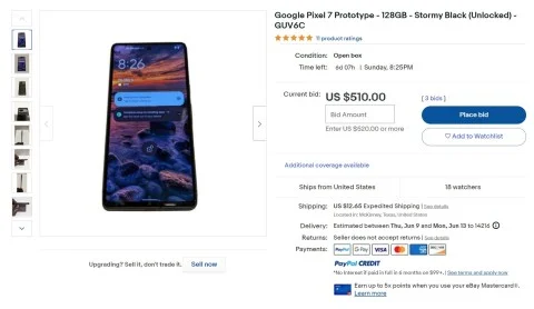 Прототип Pixel 7 был выставлен на eBay за несколько месяцев до анонса