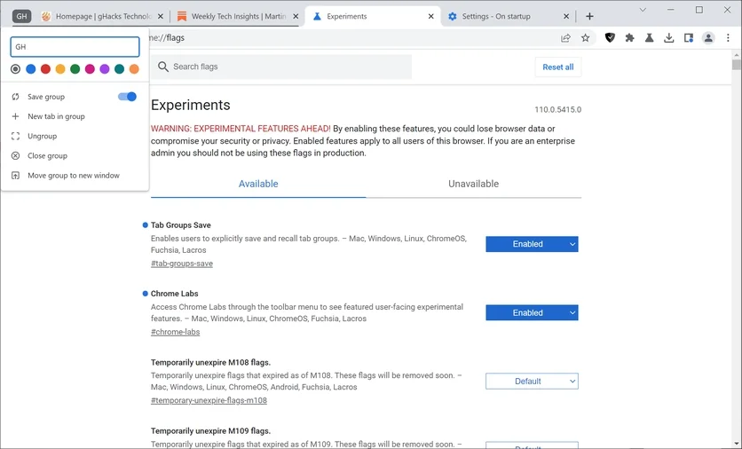 В Google Chrome появилась новая функция группировки вкладок