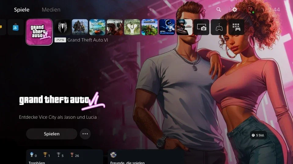 Пользователь создал концепт стартового экрана для GTA 6