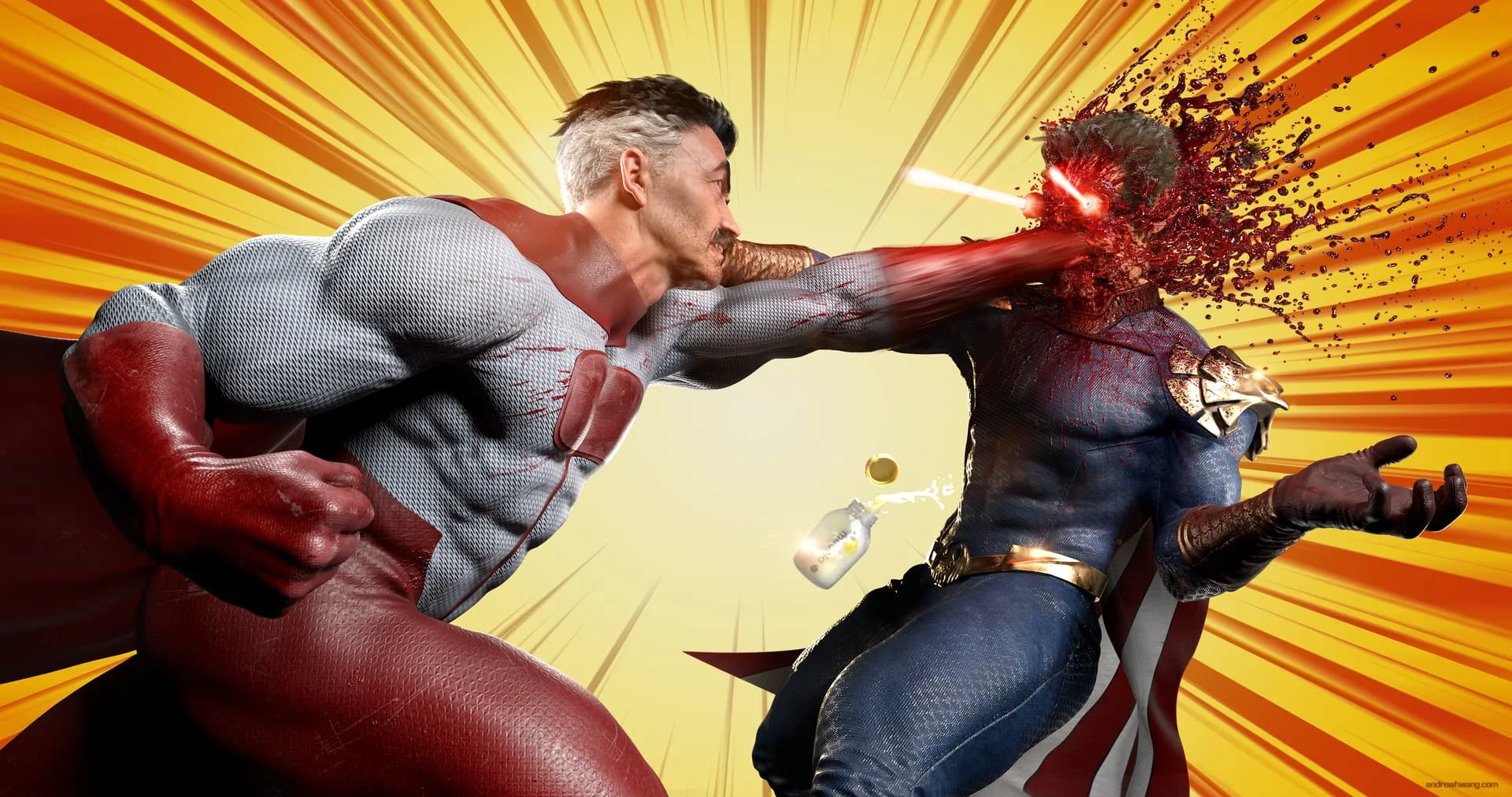 In GTA 5, they staged an epic duel between Homelander from the series “The Boys” and Omni-Man from the animated series “Invincible”