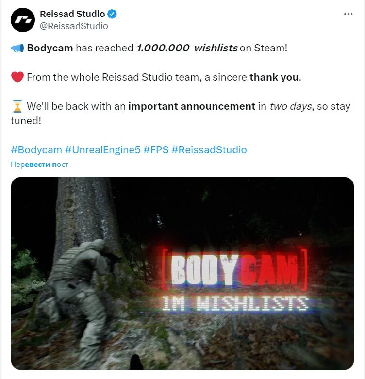 Стала известна дата выхода ультрареалистичного шутера от 1-го лица Bodycam