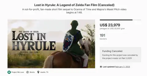 Nintendo закрыла фильм по The Legend of Zelda от фанатов до начала съёмок