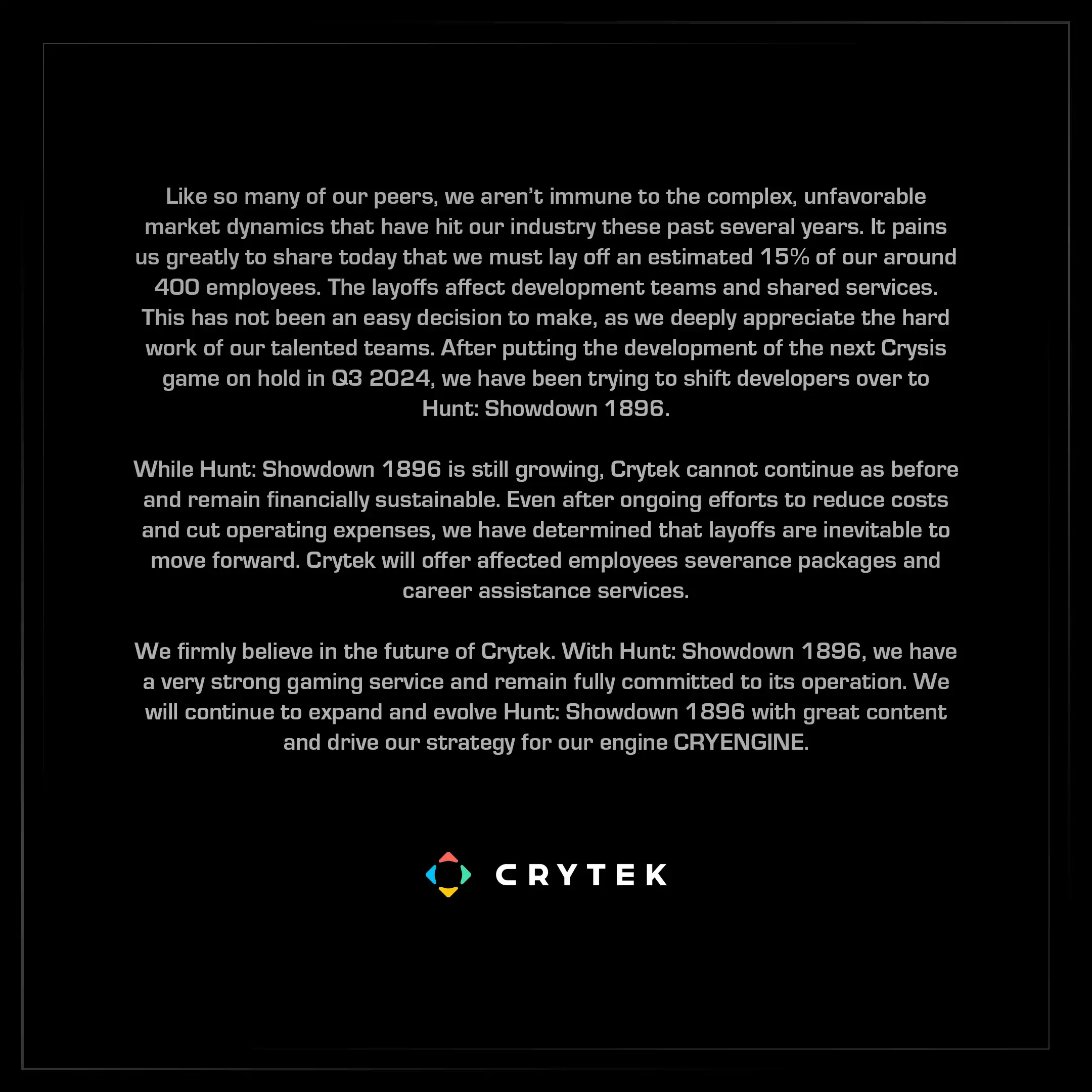 Разработка Crysis 4 приостановлена — Crytek сокращает сотрудников