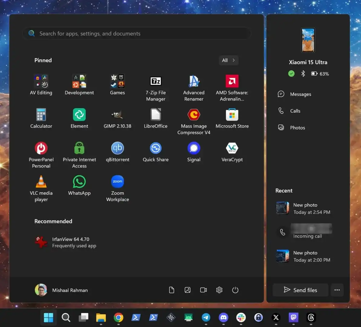 Windows 11 обновляет меню "Пуск" интеграцией с Android-смартфонами