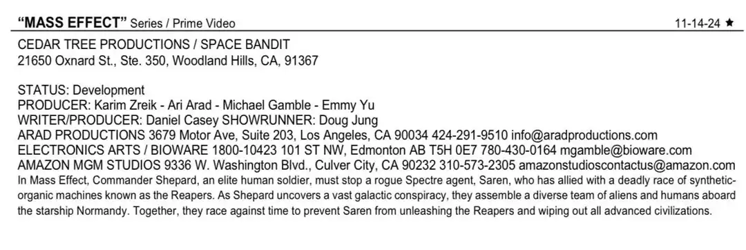 В сеть просочились детали сюжета экранизации Mass Effect от Amazon