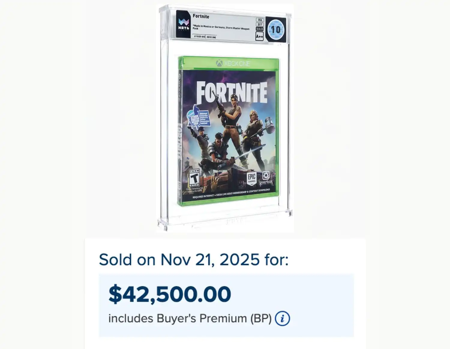 Редкий диск Fortnite продали на аукционе за 42 тысячи долларов