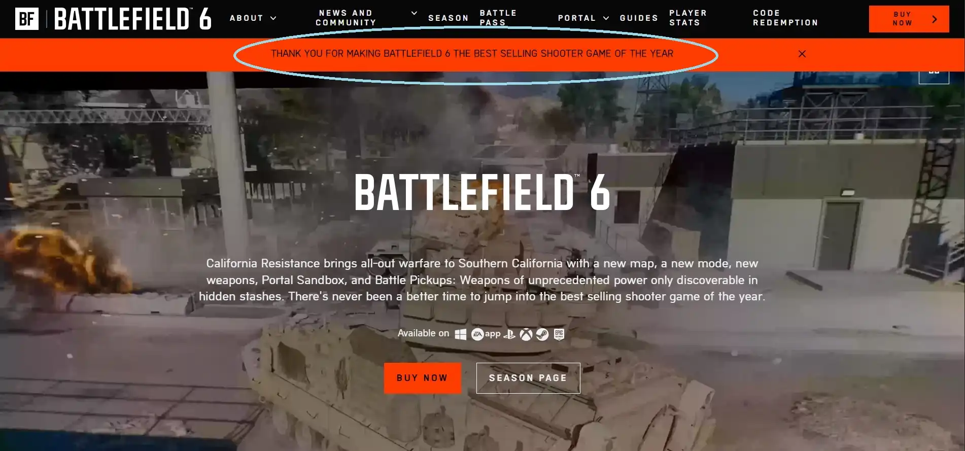 EA said Battlefield 6 was the best-selling shooter of the year