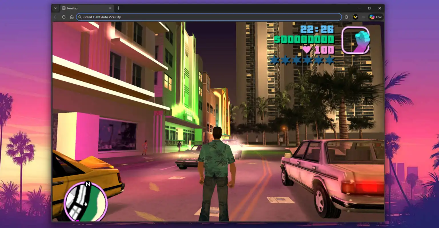 Five-star wanted level. Take-Two shut down the browser version of GTA: Vice City
