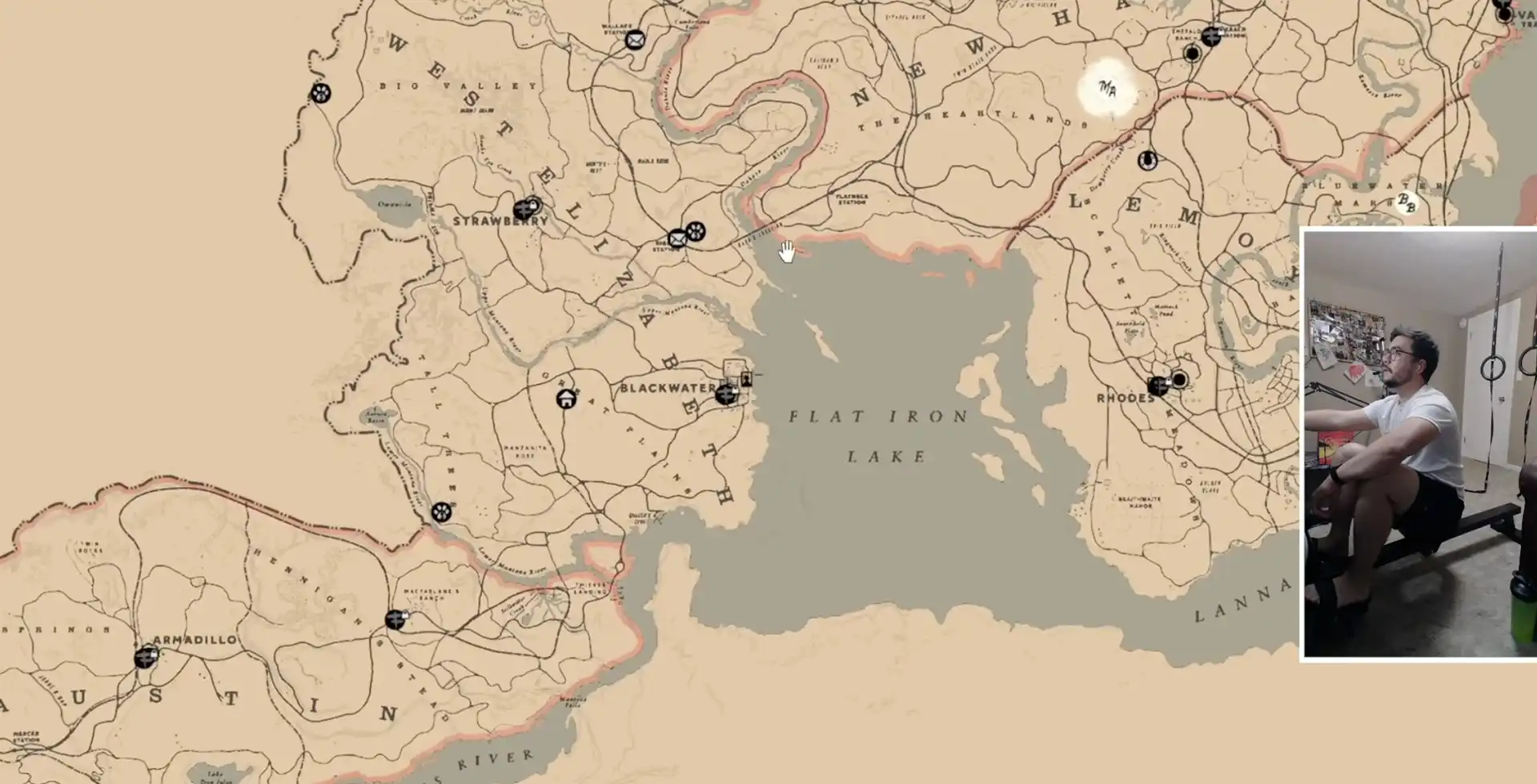 A modder has rowed one of Red Dead Redemption 2's longest rivers using a real-life rowing machine