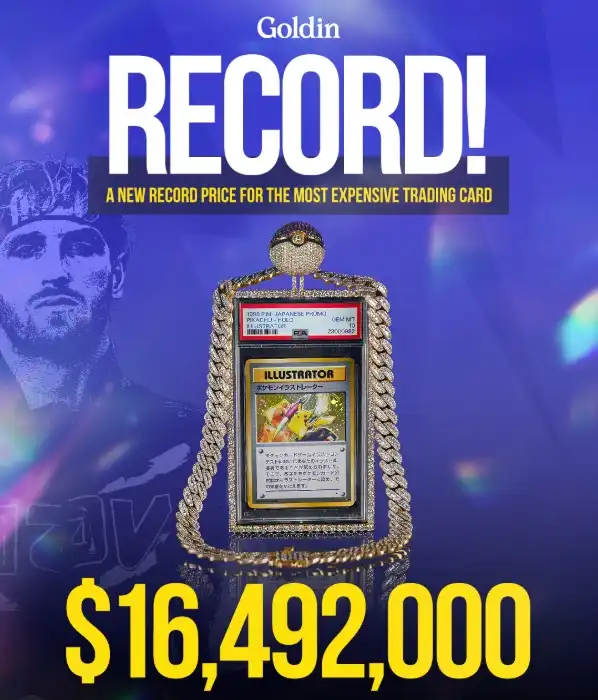 A Pokémon Pikachu card sold for a record $16.5 million