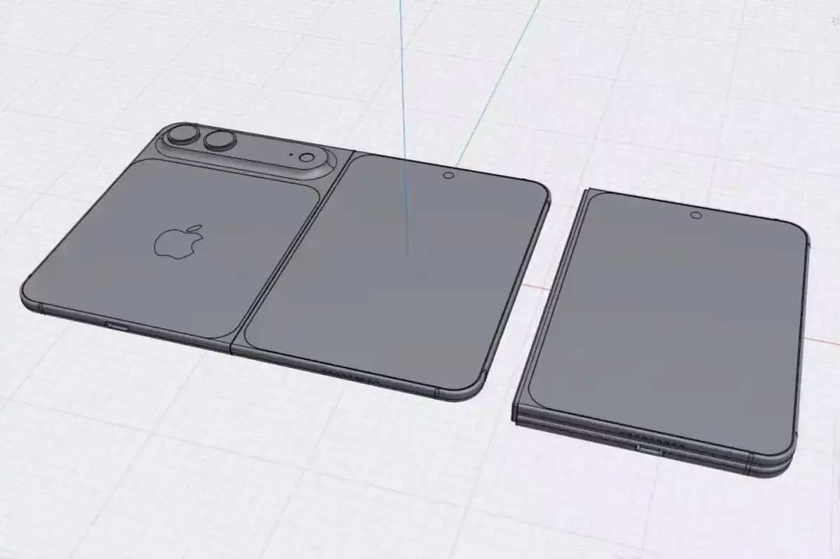 The design of the first foldable iPhone has been revealed in high-quality CAD renders